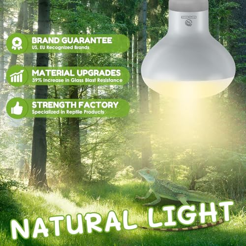 Reptile Heat Lamp Bulbs, Simulate Natural Sunlight Heat Light Bulb, 2 Pack 100W Amphibian Terrarium Basking Spot Lamp for Reptile, Bearded Dragon, Lizard, Turtle, Snake - color: Basking Bulb, size: Basking (2*100)