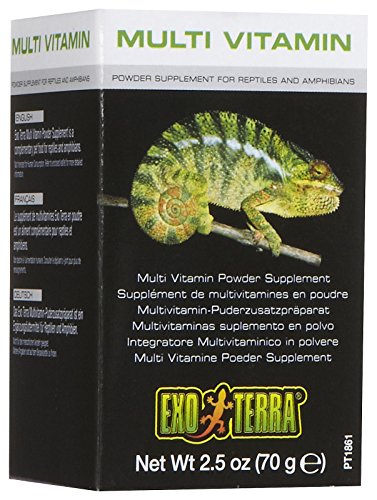 Exo Terra Multi Vitamin Powder Supplement for Reptiles & Amphibians - Balanced Blend of Vitamins, Minerals, Amino Acids & Trace Elements - Supports Growth, Reproduction & Vital Functions 2.5 oz - size: 2-1/2-Ounce