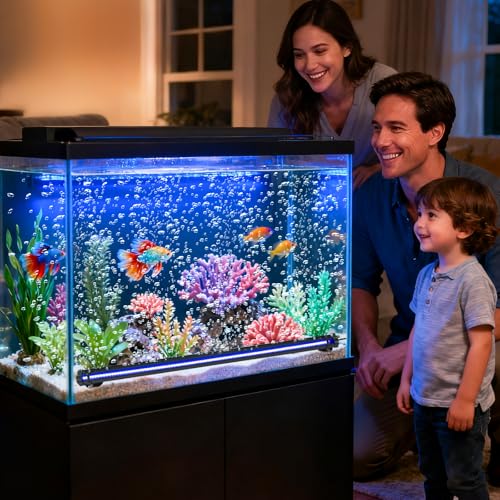 Submersible Bubble Aquarium Light：RGB Aquarium Light with Remote Control Oxygenator for Saltwater Coral Growth - 9 Inch Waterproof Fish Tank Light Designed for Aquarium Breeders - size: 9 inch Nanoscale Bubbles