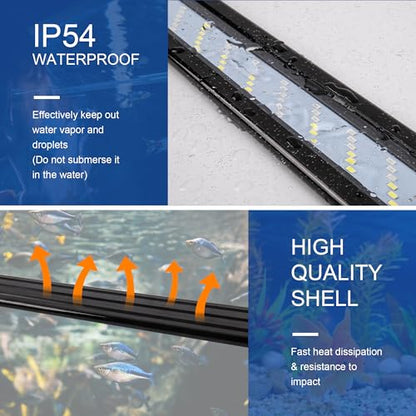 Led Aquarium Light, Full Spectrum Fish Tank Lights, 10/20 Gallon Freshwater Fishtank Hood Lighting for Grow Fish, Plants, Adjustable from 19 to 24 Inch - size: 18-24 IN