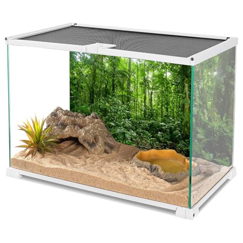 AWERT 36x24 inches Terrarium Background Tropical Aquarium Background Green Huge Tree Rainforest Reptile Habitat Background - size: 36x24in/90x60cm