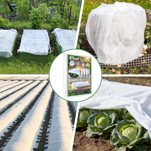 Plant Covers Freeze Protection 6.6 ft x 16 ft Floating Row Cover 1oz/yd² Garden Fabric Plant Cover for Winter Frost/Sun Pest Protection - color: White