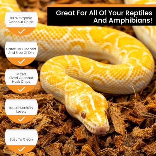 ReptiChip Reptile Bedding Loose Coconut Chip 12 Quart Coco Husk Substrate Mulch for Snake Habitat, Ball Python Terrarium, Turtle Tanks, Tortoise Enclosure