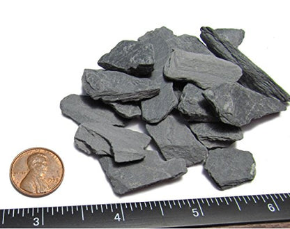 Natural Slate Stone -1/2 to 1 inch. Perfect Size for Miniature or Fairy Gardens, Aquariums, Reptiles, Terrariums, Model Railroads, Dioramas & Wargaming (1lb Grey) - style: 1lb grey