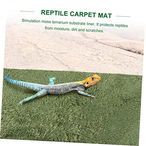 Levemolo 2pcs Reptile Carpet Substrate Liner for Terrarium Durable Moss Mat for Tortoise and Lizard Habitat Washable and Reusable Easy to Fit Any Tank