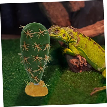 Simulation Reptile Plant Artificial Cactus for Terrarium and Aquarium Decor Plastic Resin Habitat Hideout Non-Fading Reptile Tank Accessory for Lizards Amphibians and Fish
