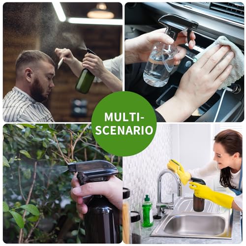 Arkeiliy 2-Pack Leakproof Spray Bottles (300ml/10oz) - Adjustable Nozzle for Fine Mist & Jet Stream | Premium Refillable Plastic Bottles for Hair Styling, Plant Misting, Cleaning Solutions (Clear) - color: Clear