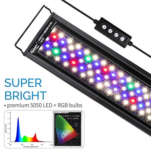 hygger Advanced LED Aquarium Light with Timer, 24/7 Lighting Cycle & DIY Mode, Full Spectrum Fish Tank Light for 24-30 in Freshwater Planted Tank - size: 24"- 30"