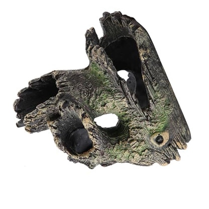 Aquarium Driftwood Decoration Artificial Resin Tree Trunk for Fish Tank Ornaments, Terrarium Vivarium Reptile Cave Hide Aquatic Decoration (ST-004C) - size: ST-004C
