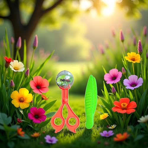 2Pcs Orange and Green Bug Insect Catcher Scissors Tongs Tweezers Clamp Cleaning Tool Nature Exploration Toys