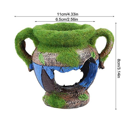 Yosoo Aquarium Decoration Fish Hide Ancient Vase Cave Reptile Habitat Resin Ornament Jar Decor