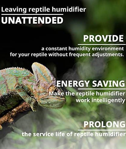 Reptile Humidity Controller, Keeps Reptile Foggers Running Only Within the Preset Humidity Range, Suitable for a Variety of Reptile Humidifiers/Foggers Controlled by the Dial Knob, Easy to Use