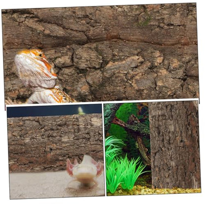 BESPORTBLE 3pcs Natural Reptile Bark Background Panels for Fish Tank and Terrarium Decor Cork Bark Material Safe Habitat for Lizards Snakes and Amphibians