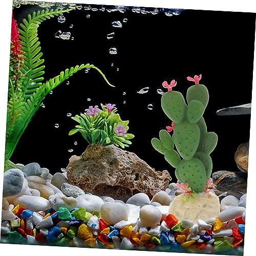 Artificial Plastic Cactus Aquarium Decoration Fish Tank Landscape Plant Vivid Simulated Succulent Ornament for Reptile Terrarium Home Decor