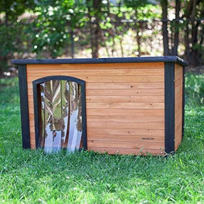 PRECISION PET PRODUCTS Extreme Outback Log Cabin Dog House, Large, Natural Wood (7027013) - color: Walnut/Dark Brown, size: Large, style: Extreme Outdoor Log Cabin