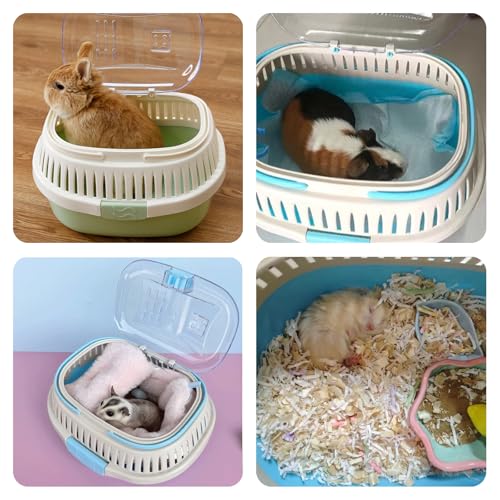 Hamster Carrier Guinea Pig Carrier 13 X 11 X 8 in Portable Hamster Travel Cage with Ventilation Holes Outdoor Small Pet Carrier for Rat Gerbil Rabbit Hedgehog Squirrel Mouse Bunny - color: Green