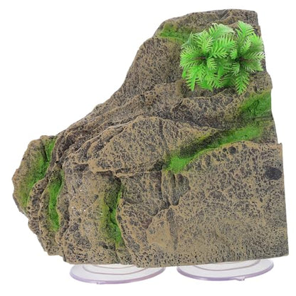 MERRYHAPY Aquarium Resin Turtle Basking Platform Multi Functional Reptile Climbing Stand for Turtles and Amphibians Durable Simulation Cave Decor for Fish Tanks Easy to Install
