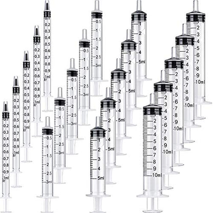 Frienda 20 Packs Large Plastic Syringe Measuring Syringe Tools Dispensing Multiple Uses (1 ml/ 3 ml/ 5 ml/ 10 ml) - size: 1 ml/ 3 ml/ 5 ml/ 10 ml
