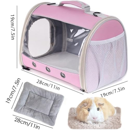 Lizard Travel Carrier Backpack,Guinea Pig Backpack Carrier,Space Capsule Clear Bubble Window Astronaut Reptile Carrier Backpack for Bearded Dragon,Hamster,Sugar Glider,Bunny - color: Pink
