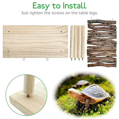 BNOSDM Reptile 16oz Cork Bark Substrate and Small Basking Rock Platform for Lizard, Gecko