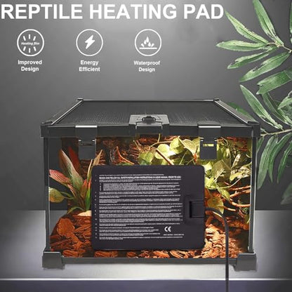 Aiicioo Reptile Heating Pad - Hermit Crab Heater Heat Mat for Reptiles Snake Lizard Terrarium 8 Watt - size: 6" X 8"(8W)