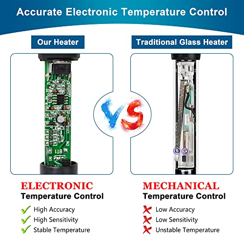 DaToo Aquarium Heater Adjustable 300W Submersible Fish Tank Heater with Electronic Chip Thermostat Suitable for Marine Saltwater and Freshwater - size: 300Watt