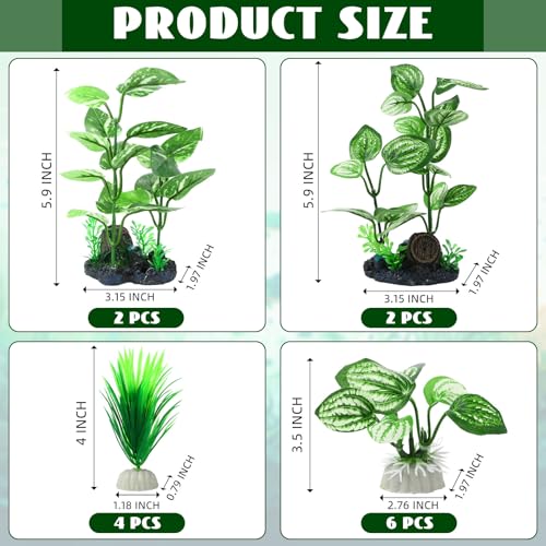 14 Pcs Aquarium Decorations Fish Tank Artificial Plastic Plants Silk Aquarium Plants Aquatic Water Grass Foreground Decor for Fish Tank Decoration