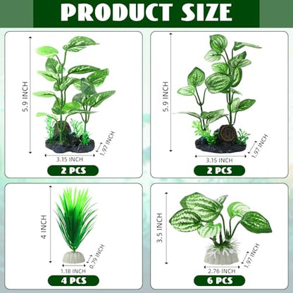 14 Pcs Aquarium Decorations Fish Tank Artificial Plastic Plants Silk Aquarium Plants Aquatic Water Grass Foreground Decor for Fish Tank Decoration