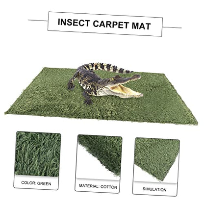 Yardwe 2pcs Reptile Moss Carpet Mat Lizard Tank Decor Soft Reusable Terrarium Substrate