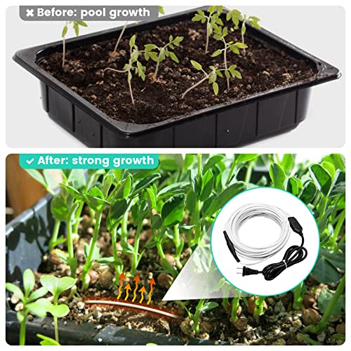 Soil Heating Cable, 49 ft Electric Warming Cable for Garden, Cold Frame, Keep Soil Warm - size: 49 ft