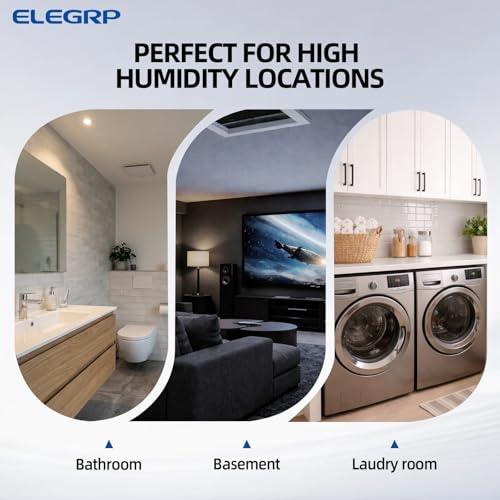 ELEGRP Humidity Sensor Switch for Exhaust Fan, Bathroom Moisture Control, Automate Ventilation, Air Circulation, Ground Wire Required, Single Pole, White, 1 Pack - style: Fan Control Only