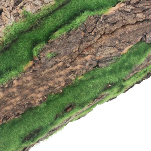 Simulation Tree Bark Wrap Artificial Moss Tree Bark Faux Tree Bark Sheets, Cork Terrarium Background Wall Decor and Artificial Moss for DIY Festival Home Party Wall Embellishment