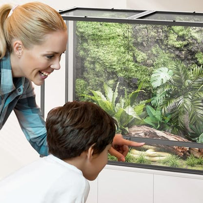 Erinnyees 74 Gallon Reptile Terrarium with Top Screen Ventilation, Snake Habitat with Heating Pad Space, Front Opening Reptile Vivarium with Sliding Cable Outlet for Leopard Geckos, Turtles, Snakes - size: 74 Gallon