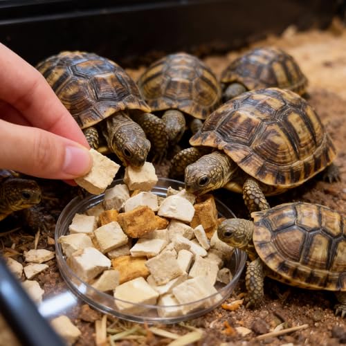 Freeze-Dried Chicken, Duck & Fish for Turtle Treats | 3 oz Canister of Aquatic Turtle Food | Protein Rich Diet for Red Eared Sliders, Box Turtles & Aquatic Pets (3 oz)
