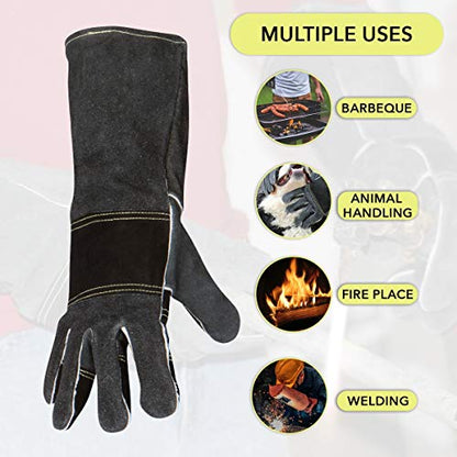 Suse's Kinder Protective Gloves, Professional Animal Handling for Dog Cat, Falconry Parrot - size: Large