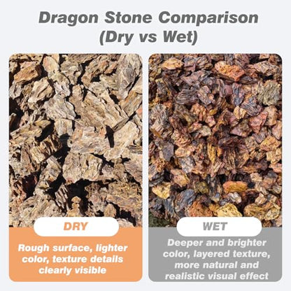 Unocho Aquarium Stone Rocks Dragon Stone 10lb Aquarium Décor Rocks Aquascaping Stone Fish Rocks for Aquariums Landscaping Model Tank Decoration Paludarium Amphibian Enclosures(2-6 inches) - size: 10LB(2-6 inches)
