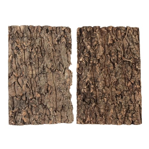 Homoyoyo 2Pcs Reptile Bark Decor Wood,Natural Cork Bark,Reptile Habitat Climbing Tree Bark Terrarium Landscaping Tree Bark Tree for Bearded Dragon Lizard Geckos Tortoise Random Shape