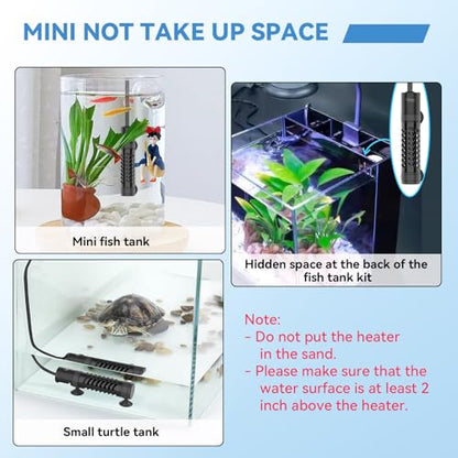 hygger Ceramic Submersible Aquarium Heater, New Explosion-Proof Fish Tank Water Heater with External Temp Controller Auto Thermostat Heater for Saltwater Freshwater (15W for 1~5 Gallon) - size: 15W for 1~5 gallon