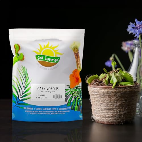 Soil Sunrise Carnivorous Plant Potting Soil Mix (2 Quarts) Ideal Additive for Venus Fly Traps, Sundews, and Pitcher Plants - size: 2 Quarts
