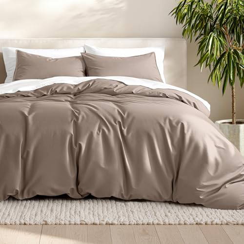 Bare Home Bedding Duvet Cover Extra Long Size - Premium 1800 Super Soft Collection - Lightweight, Cooling Duvet Cover - Soft Breathable Bedding (Twin/Twin XL, Taupe) - color: 09 - Taupe (No Comforter), size: Twin/Twin XL