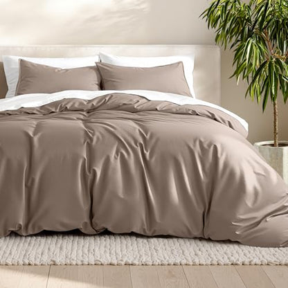 Bare Home Bedding Duvet Cover Extra Long Size - Premium 1800 Super Soft Collection - Lightweight, Cooling Duvet Cover - Soft Breathable Bedding (Twin/Twin XL, Taupe) - color: 09 - Taupe (No Comforter), size: Twin/Twin XL