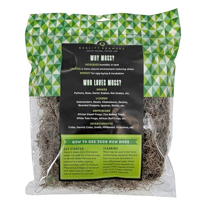 The Habitat Life - Natural Spanish Moss - for Reptiles, Amphibians & Invertebrates Terrariums - Humidity Control - Breathable Bedding - Dye-Free & Safe - Medium - 1 Pack - size: Medium, style: Spanish Moss