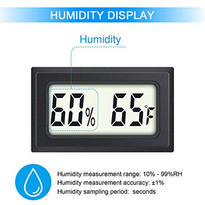 Mini Digital Thermometer 2-Pack Hygrometer Indoor Humidity Monitor Temperature Humidity Gauge Meter with Fahrenheit (℉) for Greenhouse, Garden, Cellar, Closet Etc by DWEPTU