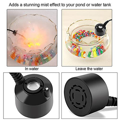 Mini Mist Maker Fogger Water Fountain Pond Fog Machine Atomizer, Indoor Fountain Mister Foggers, for Water Feature, Halloween, Christmas and Other Holiday Decorations(No Light)