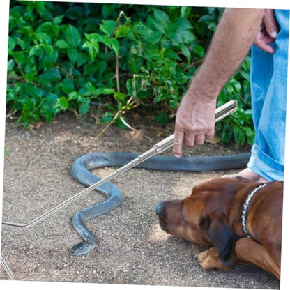 Happyyami Stainless Steel Extendable Snake Hook for Reptile Handling Telescopic Tool for Safe Snake Capture and Control for Herpetologists and Wildlife Enthusiasts