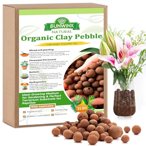 2 LBS Natural Leca Clay Pebbles for Plants- 4-16mm Expanded Clay Leca Balls for Indoor Plants, Hydroton Clay Pebbles for Plants Hydroponic & Aquaponics Growing, Orchids, Drainage, Terrarium - color: 2LB