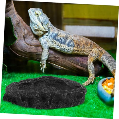 LIOOBO Multi-Functional Reptile Feeder Resin Water Bowl Food Bowl for Reptile Lizards