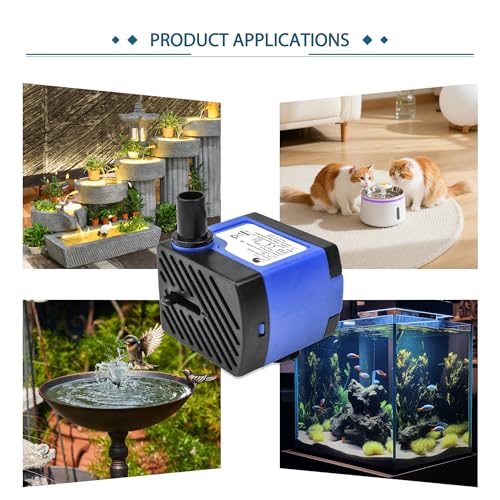 CHANCS 74GPH AC 110V Outdoor Fountain Pump 4W with 2.46ft High Lift Small Submersible Water Pump for Tabletop Fountains - color: 4w 280l/H