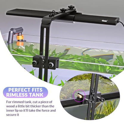 hygger Universal Aquarium Light Riser, Aluminium Adjustable Height/Front-to-Back Fish Tank Light Stand Mounting Bracket Aquarium Lamp Holder Fits 957 978 999 918 075 016