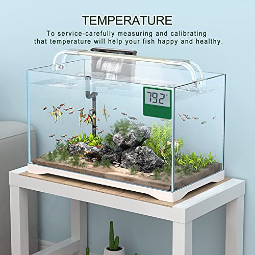 DIGITEN Aquarium Thermometer Digital Fish Tank Thermometer with Large LCD Display Stick On Water Terrarium Temperature Sensor Gauge for Reptiles Turtle Amphibians - color: Green